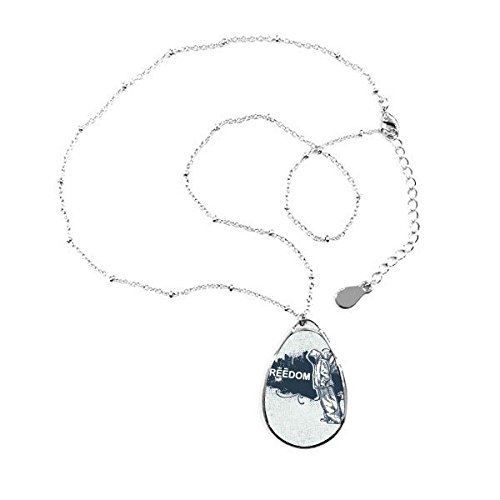 Collier graffiti street culture liberté religion avec pendentif en forme de goutte d'eau