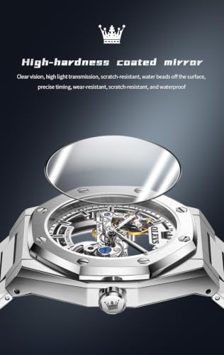 Image of OLEVS Watches for Men Automatic Skeleton Original Luxury Waterproof Watch