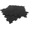 Rubber-Cal Armor-Lock Interlocking Rubber Mat - 3/8-inch x 2ft x 2ft Black Rubber Tiles