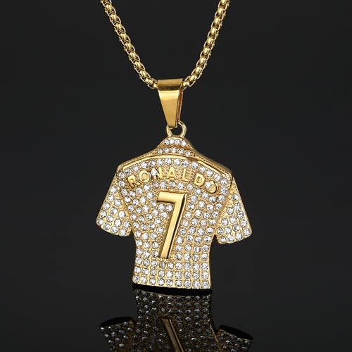 Argentina Number 10 7 Soccer Jersey Necklace for Men, Soccer Player Pendant, Rhinestone Necklace for Kid Fans Youth4