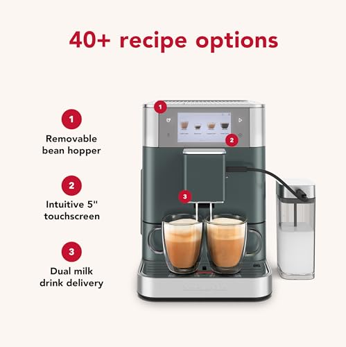 Image of KitchenAid Fully Automatic Espresso Machine KF8 with Milk Attachment & Plant Based Milk Options, KES8558JP, Juniper