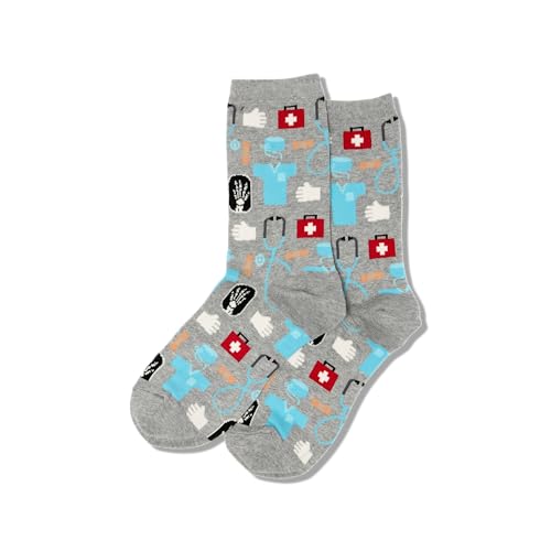 Hot Sox womens Crew casual socks, Gray, Medium US Hot Sox womens Crew casual socks, Gray, Medium US