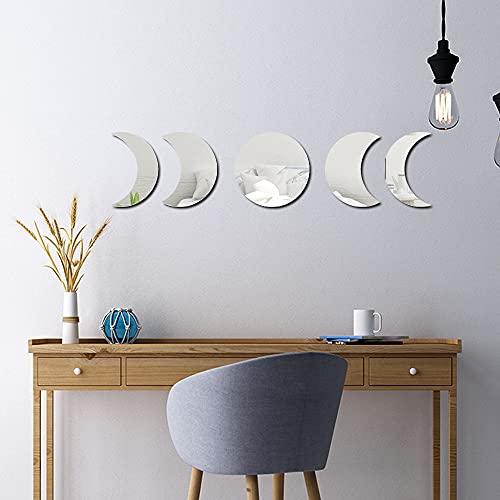 Espelho Acrilico Decorativo Fases Da Lua Em Acrílico Sala Quarto Escritório Decoração Ambientes Em G