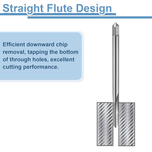 uxcell 2pcs Straight Flute Thread Taps, M6 x 0.5 H2 100mm Extra Long Metric Screw Machine Tap Threading Tapping Tools, High-Speed Steel 6542 (HSS 6542) by uxcell - Image 4