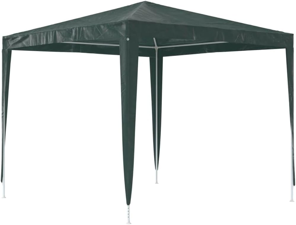 Green Polyethylene and Steel Collapsible Party Tent 8.2x8.2ft, Adjustable Folding Design for Outdoor Gatherings, Weather Resistant Cover with Sturdy Frame for Events