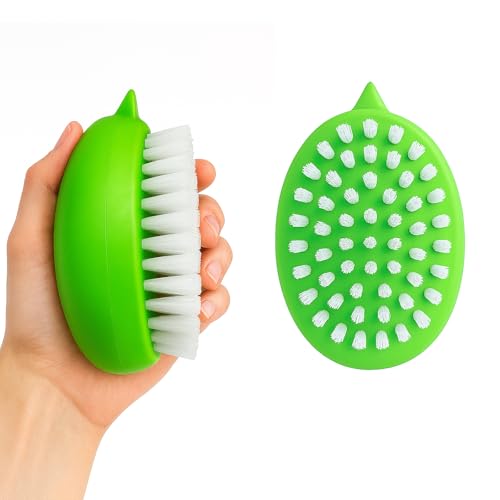 AISHUJIE 2-Pack Produce Brush, Soft Firm Bristles for Vegetables, Green