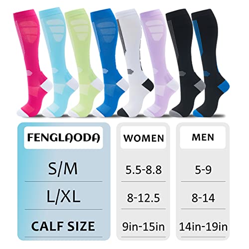 Image of fenglaoda Compression Socks for Women Men 3 Pairs Graduated Compression Support Circulation Socks for Nurses