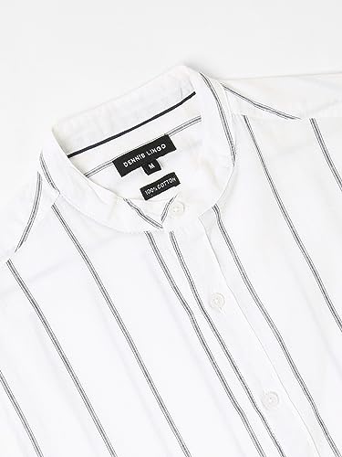 Image of Dennis Lingo Men's Cotton Striped Slim Fit Shirt