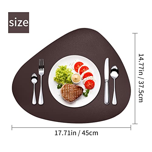 Conjunto de jogos americanos redondos de couro sintético com 4 tapetes de mesa laváveis e laváveis e