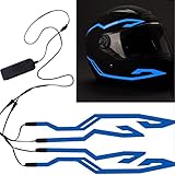 AUTOFACE Motorcycle Helmet Light, Night Riding Signal Helmet EL Light Sticker, 3 Mode Led Helmet...