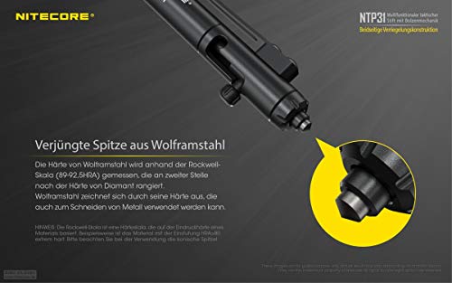 Taktischer Nitecore Kugelschreiber mit Glasbrecher für Outdoor-Nutzung