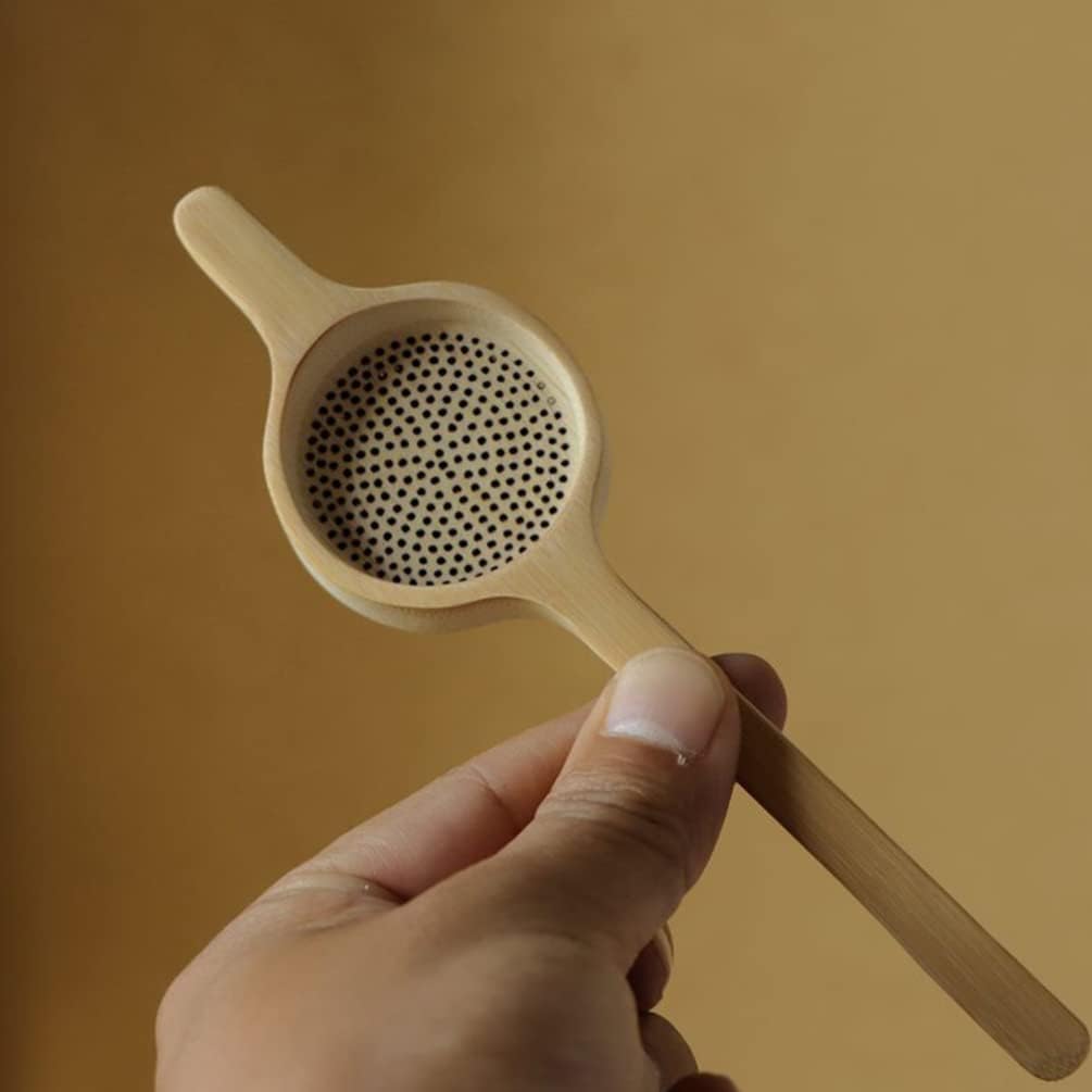 Tea Infuser, Tea Filter Tea Colander Infuser Natural Tea Strainer Fine Mesh Tea Infuser Loose Tea Infuser Mesh Tea Strainers Fu Tea Infuser Punch Tool Bamboo
