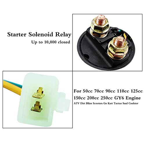 Locopow Gy6 Starter Solenoid Relay For 4-Stroke Gy6 Engine 50Cc 70Cc 90Cc 100Cc 110Cc 125Cc 150Cc 200Cc 250Cc Atv Dirt Bikes Scooters Go Kart Dne Buggys Quad Pit Bike Moped Roketa Ssr Taotao Coolster #TOP4
