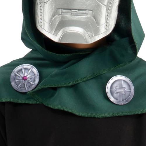 MARVEL Doctor Doom Official Youth Halloween Mask and Cape Accessory Set - Premium Quality Plastic Mask with Hooded Cape — view 7