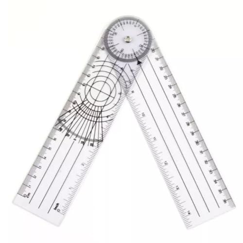 REGUA TIPO GONIOMETRO FISIOTERAPIA ARTICULAR 0-360 GRAUS