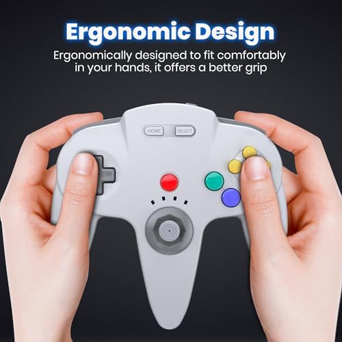 2 Pack Wireless N64 Controller Made for Switch 1 & 2, N64 Console, Gray — view 6