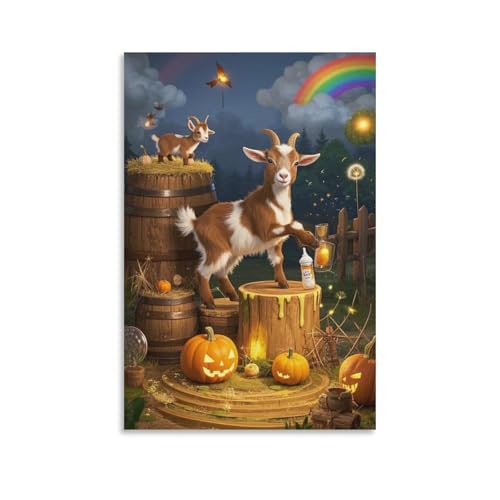 XFKLYNVCJ Pygmy Goat Stampe Su Tela Di Stampe Da Parete Decorazioni Da Parete Quadri Moderni Stampa Su Tela Pittura Poster Da Parete Di Arte Per Camera Da Letto Soggiorno 08x12inch(20x30cm)