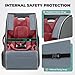 RAINSMORE Padded Car Seat Travel Bag for Airplane Heavy Duty Car Seat Backpack for Air Travel Baby Carseat Cover Bags for Airport Large Car Seats Carrier Fits Car Seats & Booster Seats,Gray