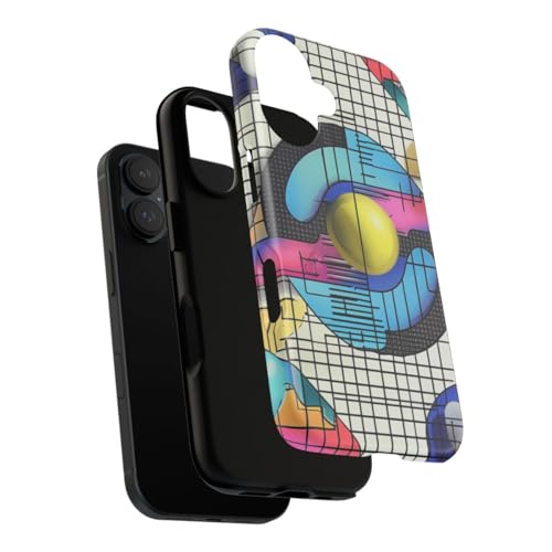Coque iPhone 16 bleu géométrique parfait pour le bureau - 3