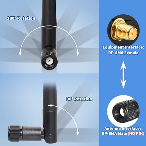 Bingfu Antena WLAN M.2 2,4 GHz 5 GHz 5,8 GHz 3 dBi MIMO RP-SMA wtyczka (2 sztuki) + 2 x 30 cm NGFF IPEX4 na kabel RP-SMA do M.2 NGFF Intel Wireless Network Card WLAN-Adapter Laptop