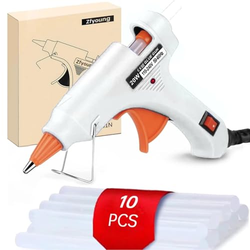 Image of Mini Hot Glue Gun 10pcs Glue Stick Hot Glue Gun Set For Quick Repair Artist DIY Art Home 20w White