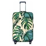 ERSDWRE Funda elástica para maleta, con estampado de hojas de plátano, color verde, para accesorios de viaje de 45,7 a 81,3 cm, Black, XL