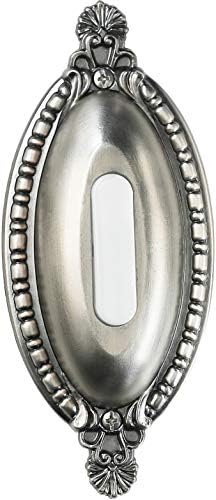 Craftmade BSOO-AP Designer Surface Mount Oval Ornate Lighted Doorbell LED Push Button, Antique Pewter (4.93"H x 2.13"W)