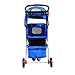 Cochecito Plegable Mascotas 75x45x97cm Perro Gato Carrito Ruedas Giran 360º Azul