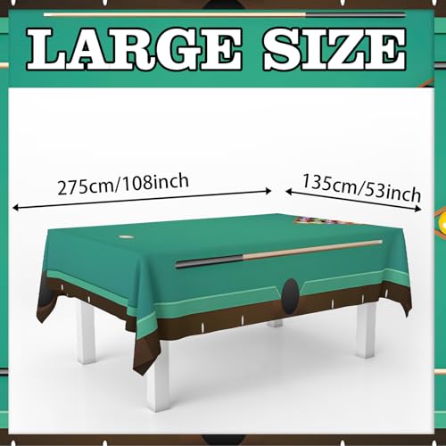 J-Zb-126 Billiards Tablecloths Pool Table Cover Sports Theme Party Birthday Party Decorations Indoor Outdoor Event Match Table Cloth Supplies 53\" x 108\"