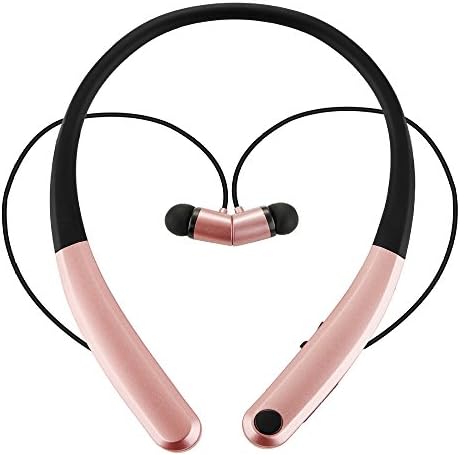 Wireless Headphones, Bluetooth Earbuds Neckband Magnetic Headset Stereo Hand-free Sports In-ear Noise Cancelling Earphone with Mic for iPhone 7, Samsung and Other Bluetooth Devices by Havan (Rose)