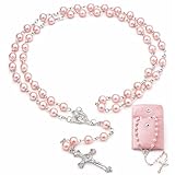 chapelet catholique achat Design Spirituel Élégant: Avec chapelet catholique et chapelet intégrés dans un design raffiné avec perles roses et croix délicate, ce bijou religieux apporte une dimension symbolique et accompagne les moments de prière et de méditation