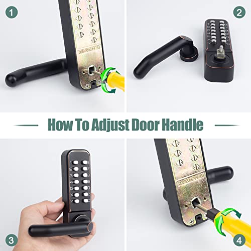 Codace Keyless Entry Door Lock With Keypad Door Knob, Mechanical Keypad Door Lock With Lever Handle, Combination Code Door Lock Set For Front Doors, Outdoor Keyless Gate Lock For Fences, Not Deadbolt #TOP5