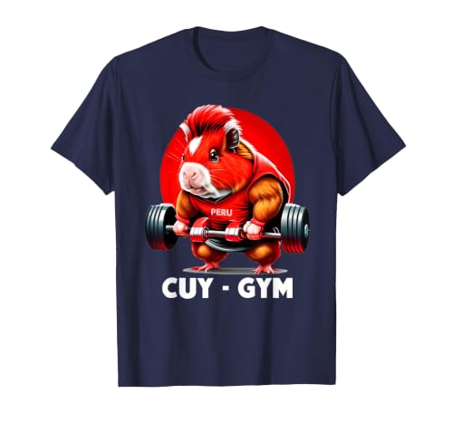 cuy-Gym -Peruvian cuy Gym Design t-Shirt T-Shirt, Men, Navy Blue, Large
