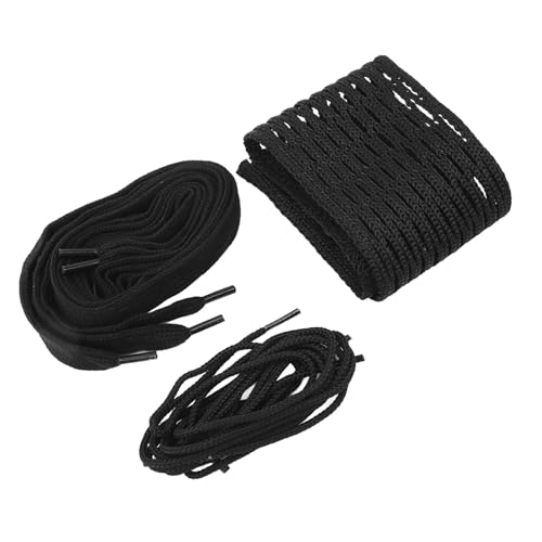 Tomotato Kit de cordas de malha de lacrosse e cordas de malha de lacrosse preto nylon à prova de des