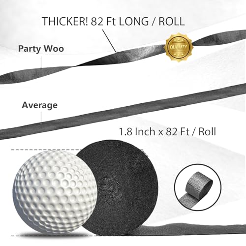 PartyWoo Flâmulas de Papel Crepom 4 Rolos de 328 Pés, Pacote de Decorações de Festa de Flâmulas Pret