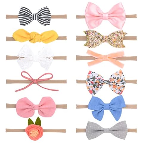 12PCS Bebé Diadem, Elástico Diademas y Cintas de Pelo para Niña Bebé Cover