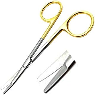 MuskalMed Blepharoplasty Scissors Curved 11.5 cm w/Tungsten Carbide O.R Grade