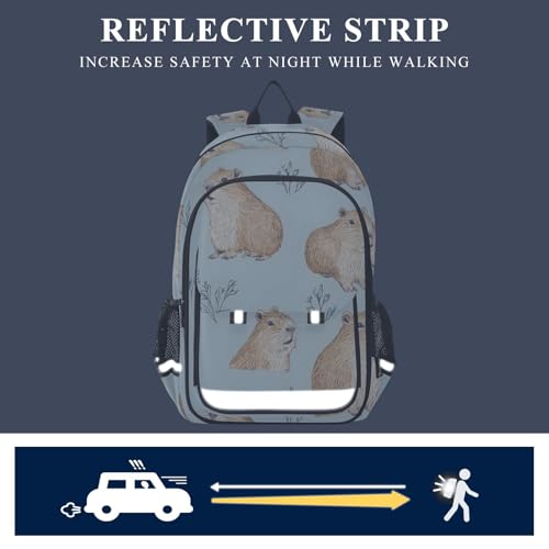 Sac à dos d'école Capybara grand format pour PC et voyage