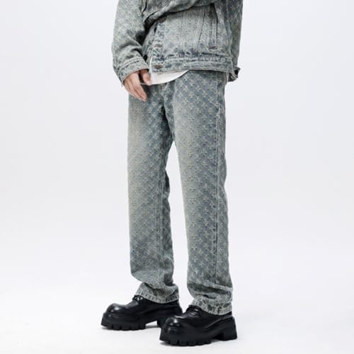 Jeans Pants Trousers Denim Spring and Autumn Vintage High Street Men's Loose Classic Set Versatile Long2