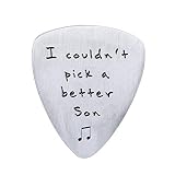 Gifts for Son from Mom Dad - I Couldn't Pick A Better Son Guitar Pick Jewelry, Personalized Musician Gifts, Birthday Graduation Gift Ideas from Parents