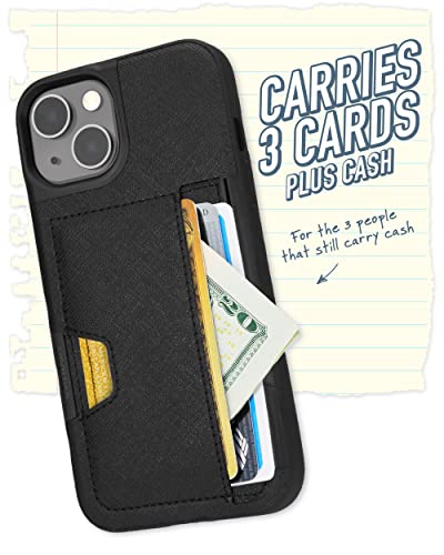 Smartish Iphone 13 Wallet Case - Wallet Slayer Vol. 2 [Slim + Protective] Credit Card Holder With Kickstand - Black Tie Affair #TOP2