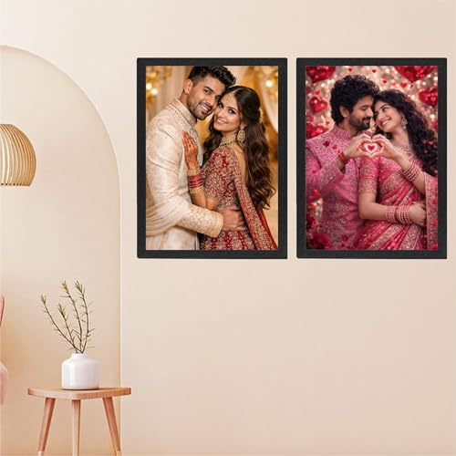 Image of Devgifts Customized Photo frame set of 2 with photo wall Mounted for Birthday, Anniversary, Wedding Size 10 * 13 Inch Personalised Gift for Birthday .2
