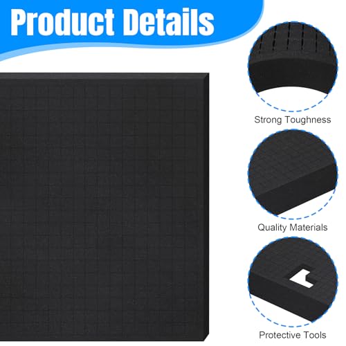YFLeomry Rasterschaumstoff 4 Stück (400x300x25mm)- Schaumstoffeinlage Werkzeug,Schaumstoffeinlage für Transport - Hochwertiger Schaumstoff Zuschnitt für Verpackung, Lagerung,DIY