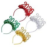 [MUSISALY] 2026年 新年 カチューシャ 4個セット 大晦日 パーティー用 キラキラ光沢 ヘッドピース 新年写真 小道具 と 乾杯イベント用 大人用