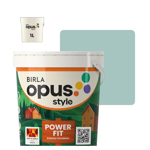 Image of Birla Opus Style Power Fit Exterior Emulsion Paint (1L, Silks From Indore, Matte Finish) | Superior Whiteness & Brightness, Excellent Finish, Low VOC | 2 Yr Warranty | For Exterior, Outdoor Walls
