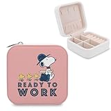 ジュエリーボックス スヌーピー 収納ボックス かわいい ミニ アクセサリーケース PUレザー 携帯用 宝石箱 じゅえりーぼっくす 持ち運び 女の子 指輪 ネックレス イヤリング ピアス 収納 取り外しトレイ付き アクセサリー入れ コンパクト 旅行 出張 リング キャラクター 指輪置き 小物入れ 人気 レディース グッズ