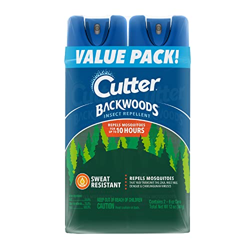 Cutter Backwoods Insect Repellent (2 Pack), Repels Mosquitos For Up To 10 Hours, 25% Deet, 6 Ounce (Aerosol Spray) #TOP17