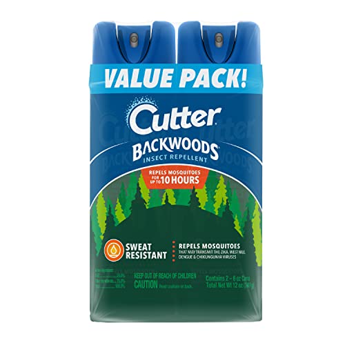 Cutter Backwoods Insect Repellent (2 Pack), Repels Mosquitos for Up To 10 Hours, 25% DEET, 6 Ounce (Aerosol Spray) #1