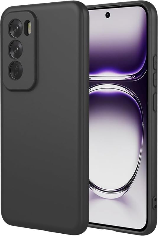 Image of BlazeTech for [ Oppo Reno 12 Pro 5G / Reno12 Pro 5G ] Liquid Silicone Back Case Cover Flexible |Inner Lining| with Camera Protection Back Cover for [ Oppo Reno 12 Pro 5G / Reno12 Pro 5G ] - Black
