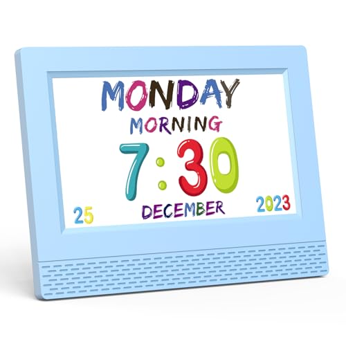 Image of Kids Digital Clock, 7" Large LED Time Display Children's Sleep Trainer, Eye-Caring Digital Clock for Girls Boys Bedrooms Bedside, 17 Alarm Clock Settings Easy to Use Kids Birthday Gift